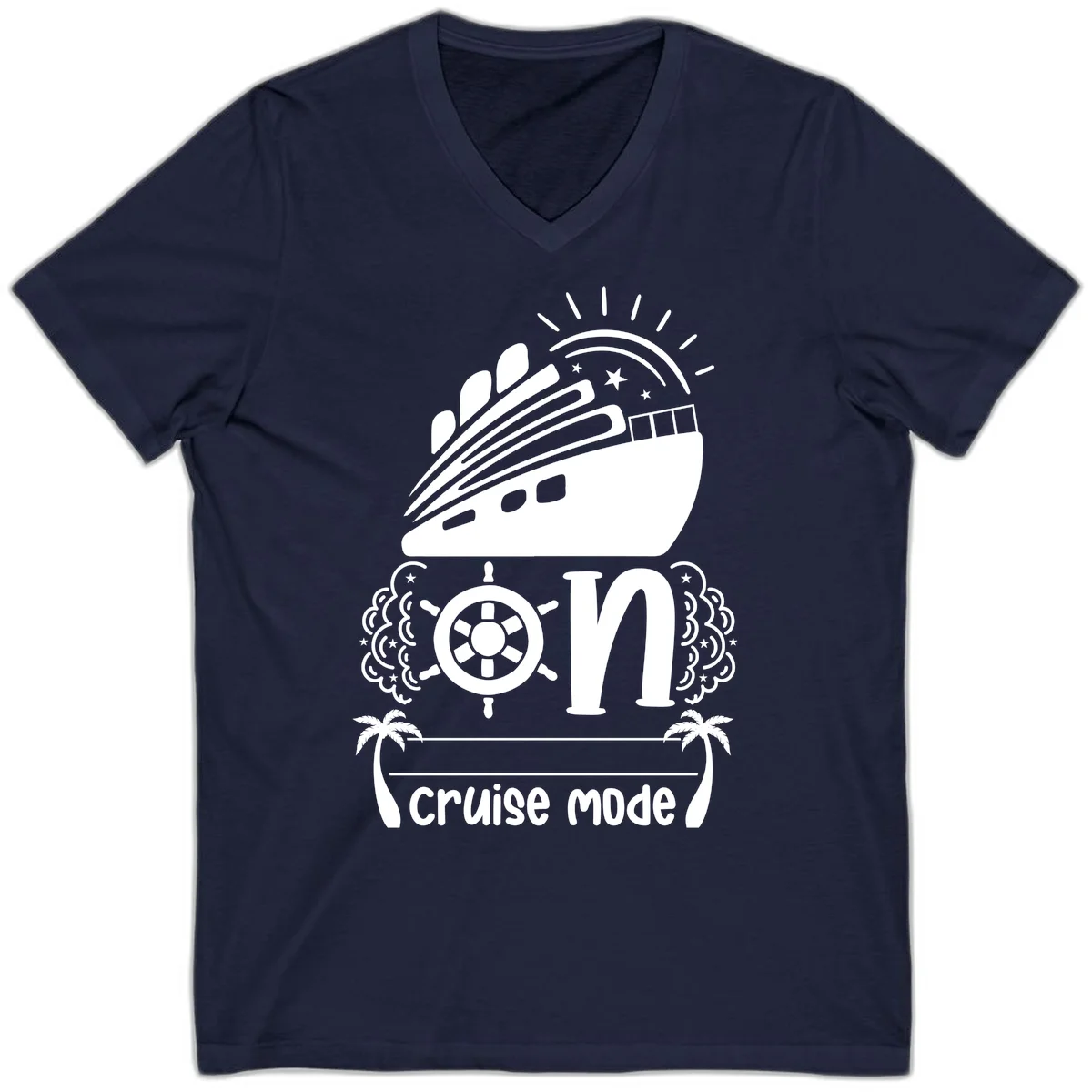 Cruise Mode On V-Neck in Navy