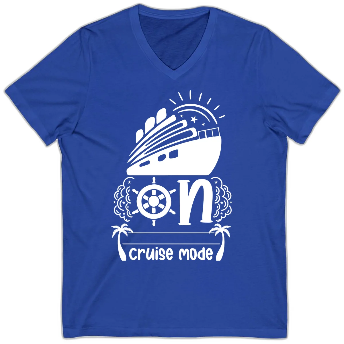 Cruise Mode On V-Neck in True Royal