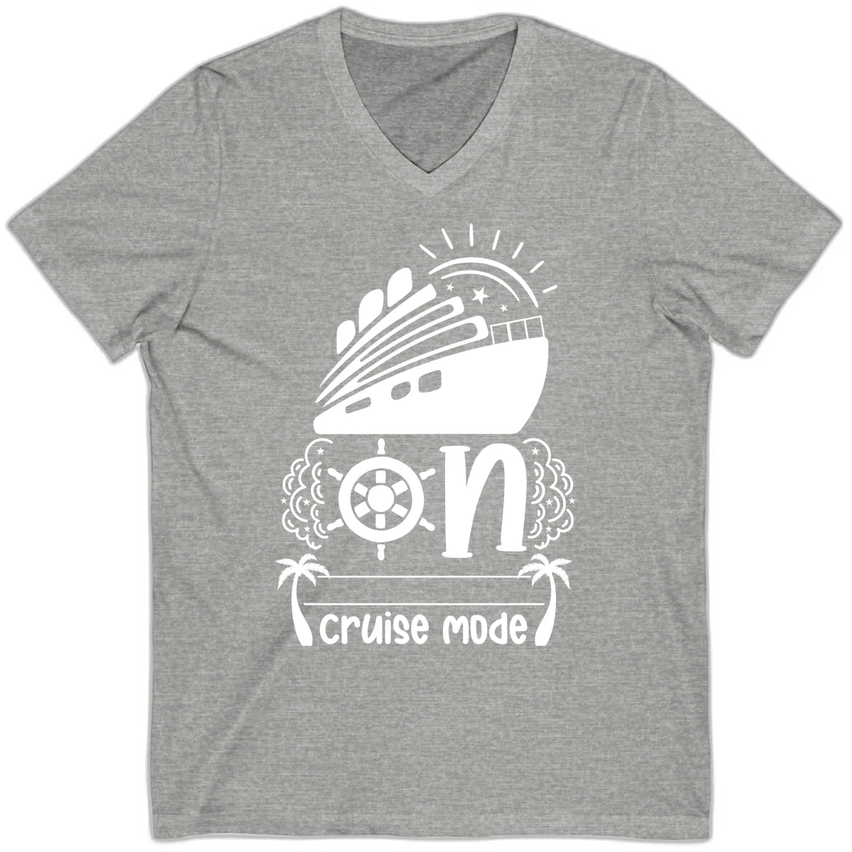 Cruise Mode On V-Neck in Athletic Heather
