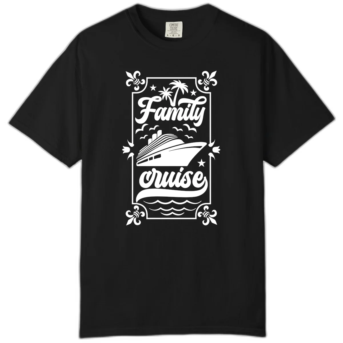 Family Cruise Getaway Comfort Colors T-Shirt in Black