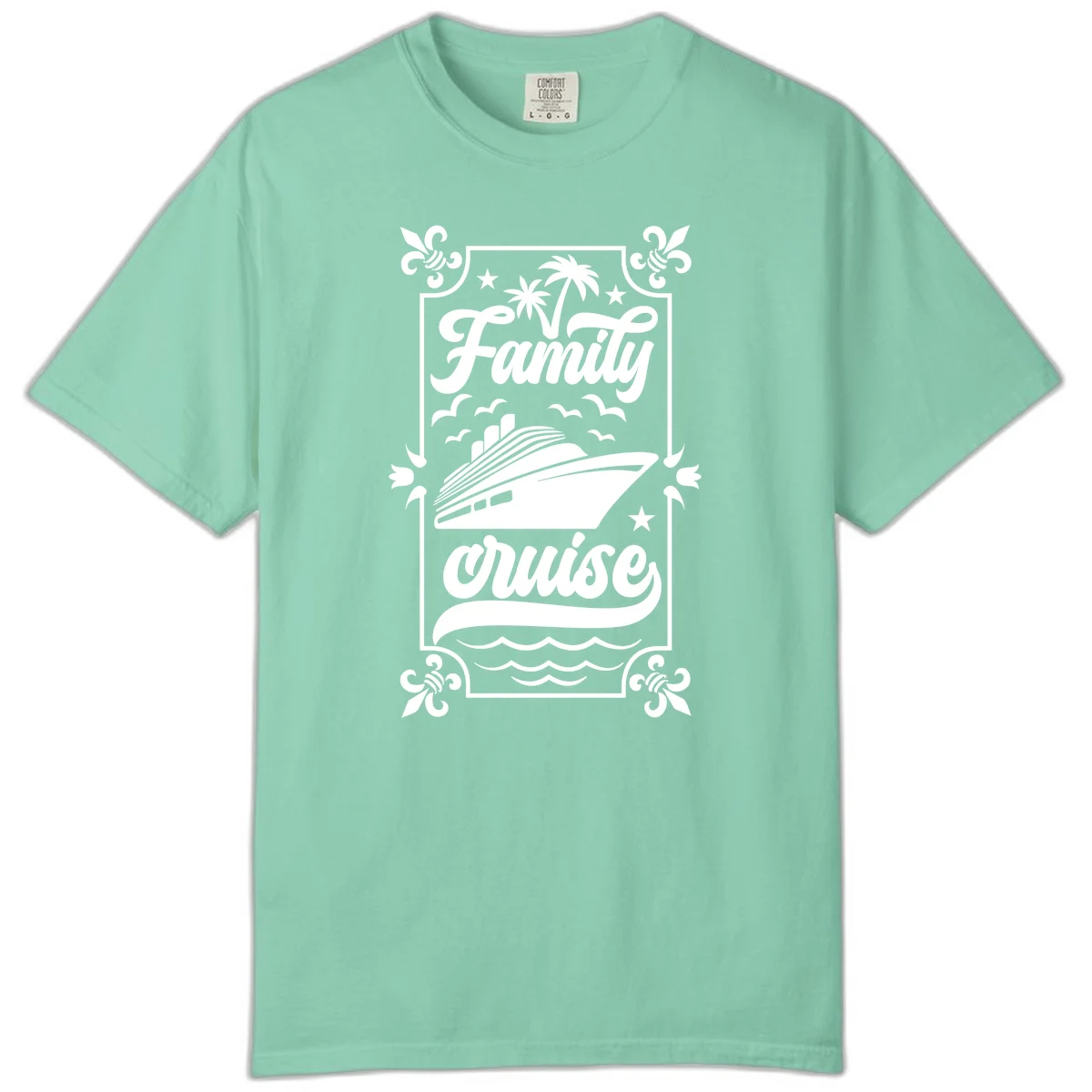 Family Cruise Getaway Comfort Colors T-Shirt in Island Reef