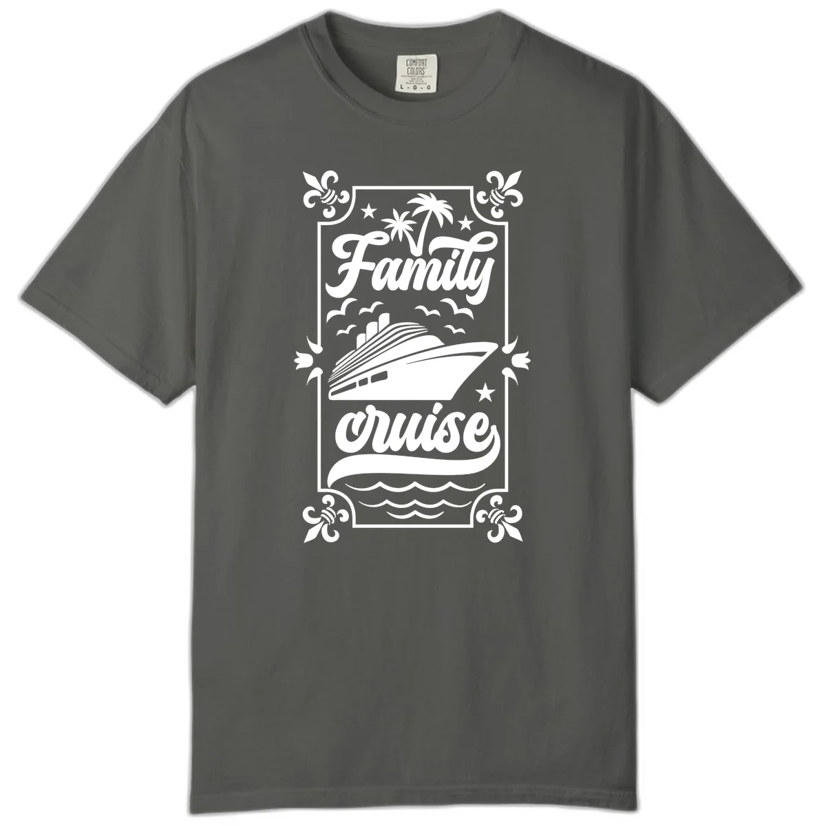 Family Cruise Getaway Comfort Colors T-Shirt in Pepper