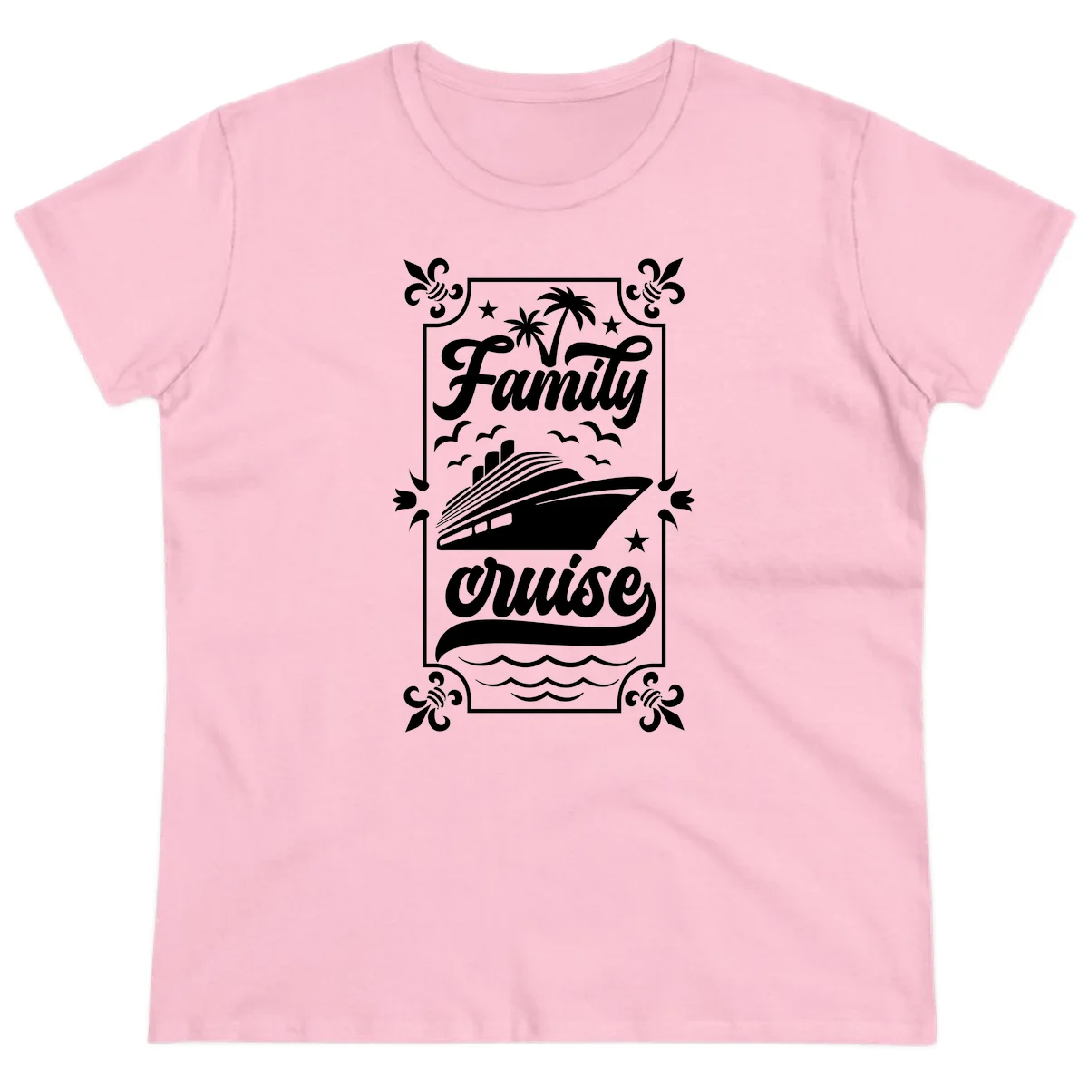 Family Cruise Getaway Ladies Fit T-Shirt in Light Pink