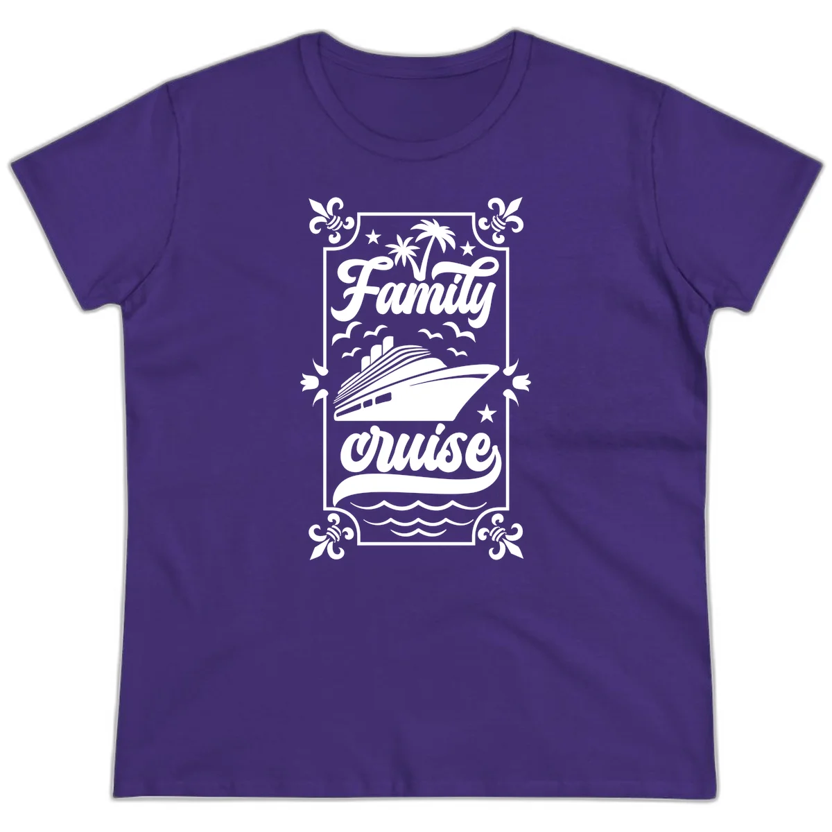 Family Cruise Getaway Ladies Fit T-Shirt in Purple