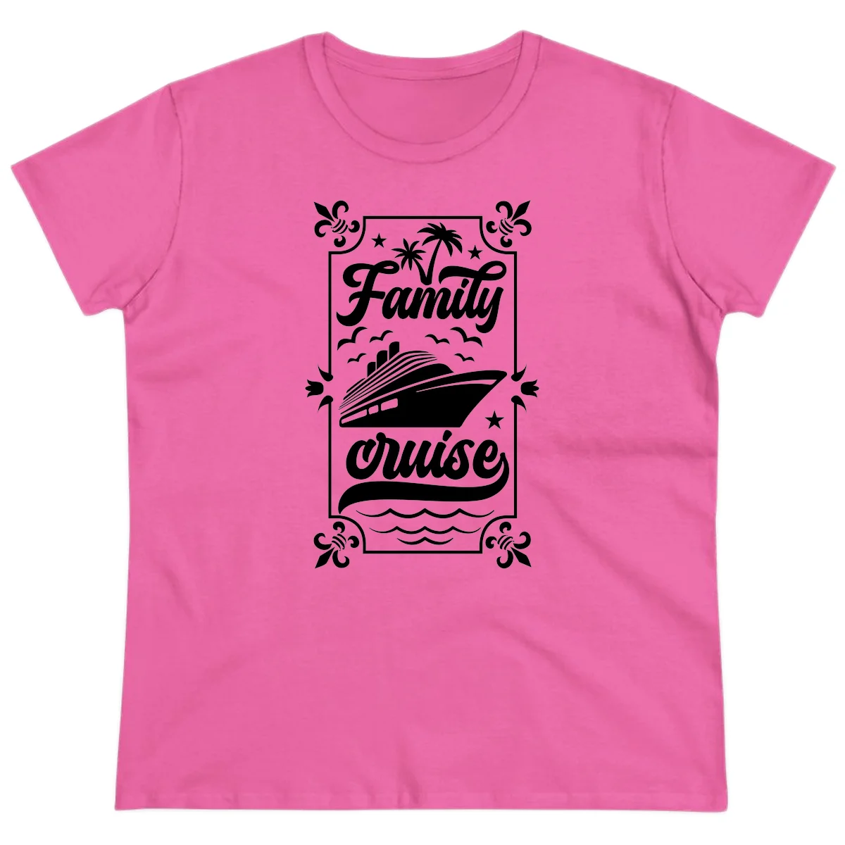 Family Cruise Getaway Ladies Fit T-Shirt in Azalea