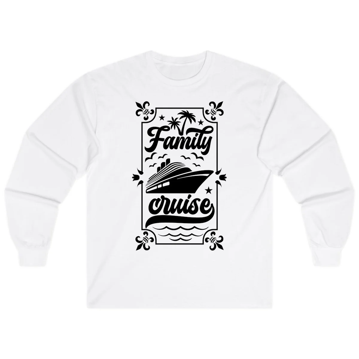 Family Cruise Getaway Long Sleeve Shirt in White