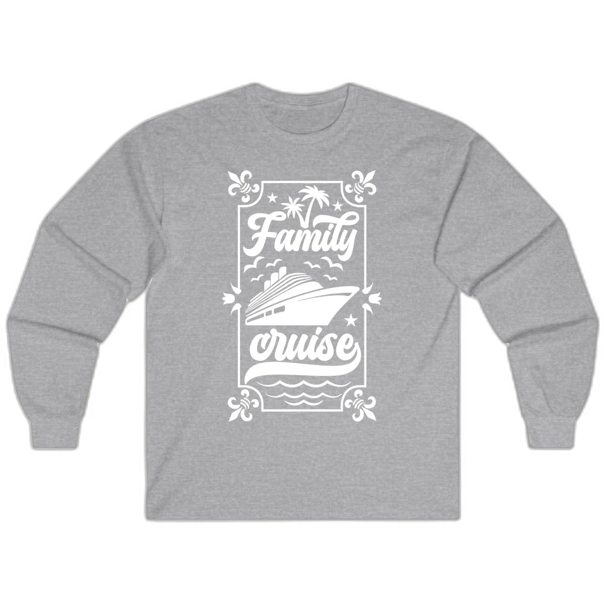Family Cruise Getaway Long Sleeve Shirt in Sport Grey