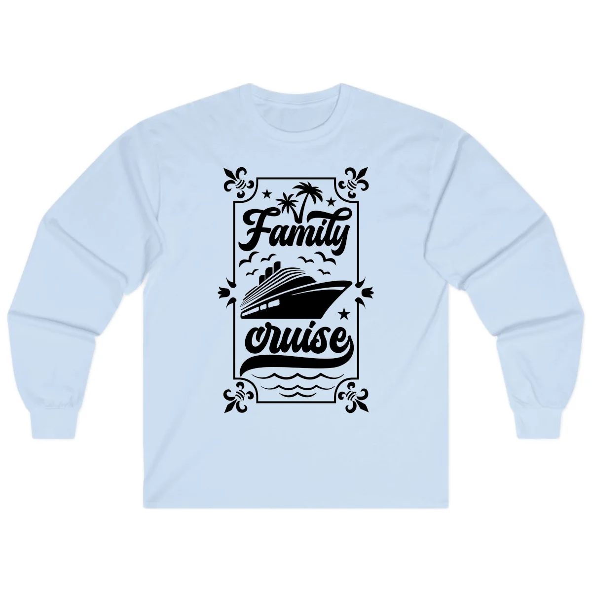 Family Cruise Getaway Long Sleeve Shirt in Light Blue