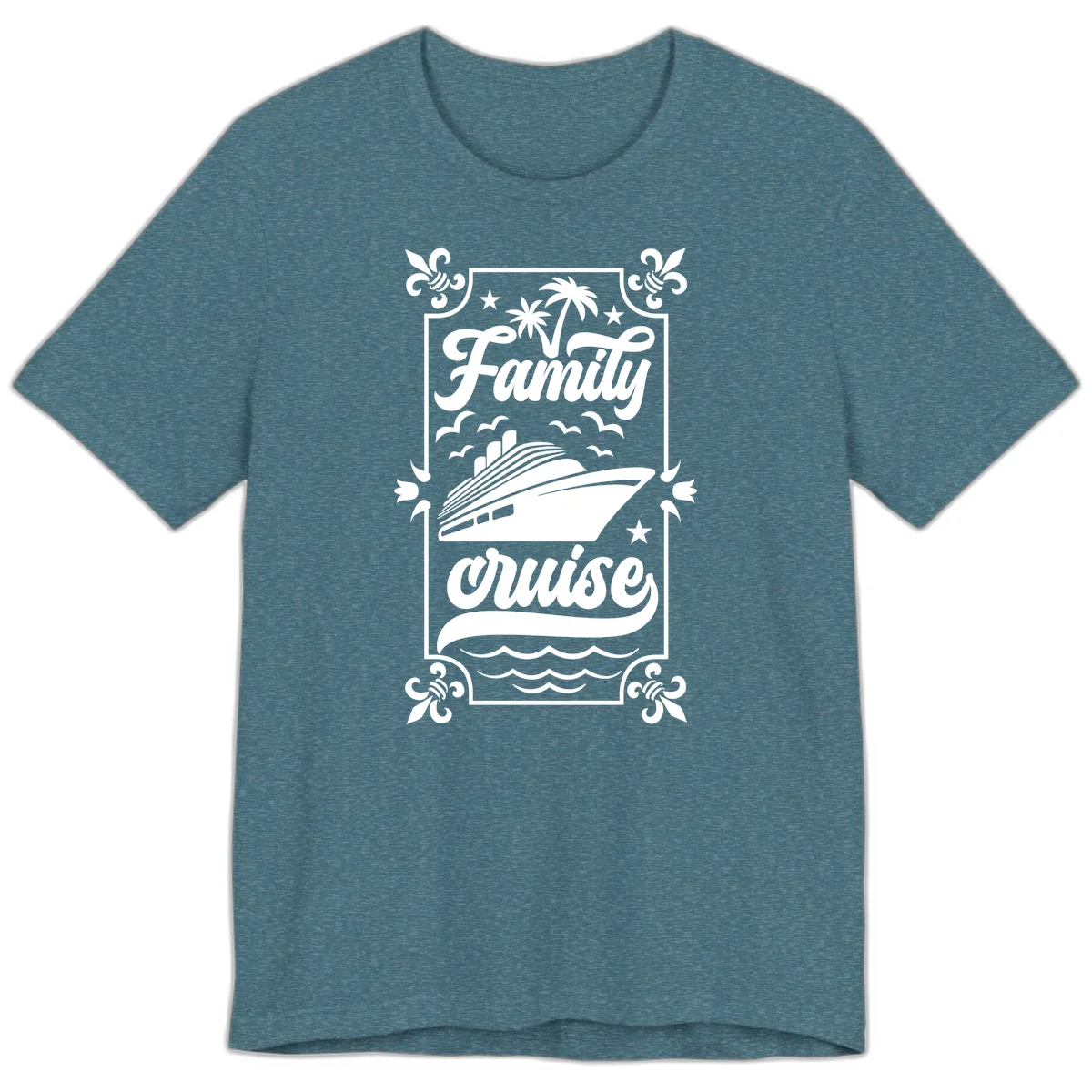 Family Cruise Getaway Premium Vacation T-Shirt in Heather Deep Teal