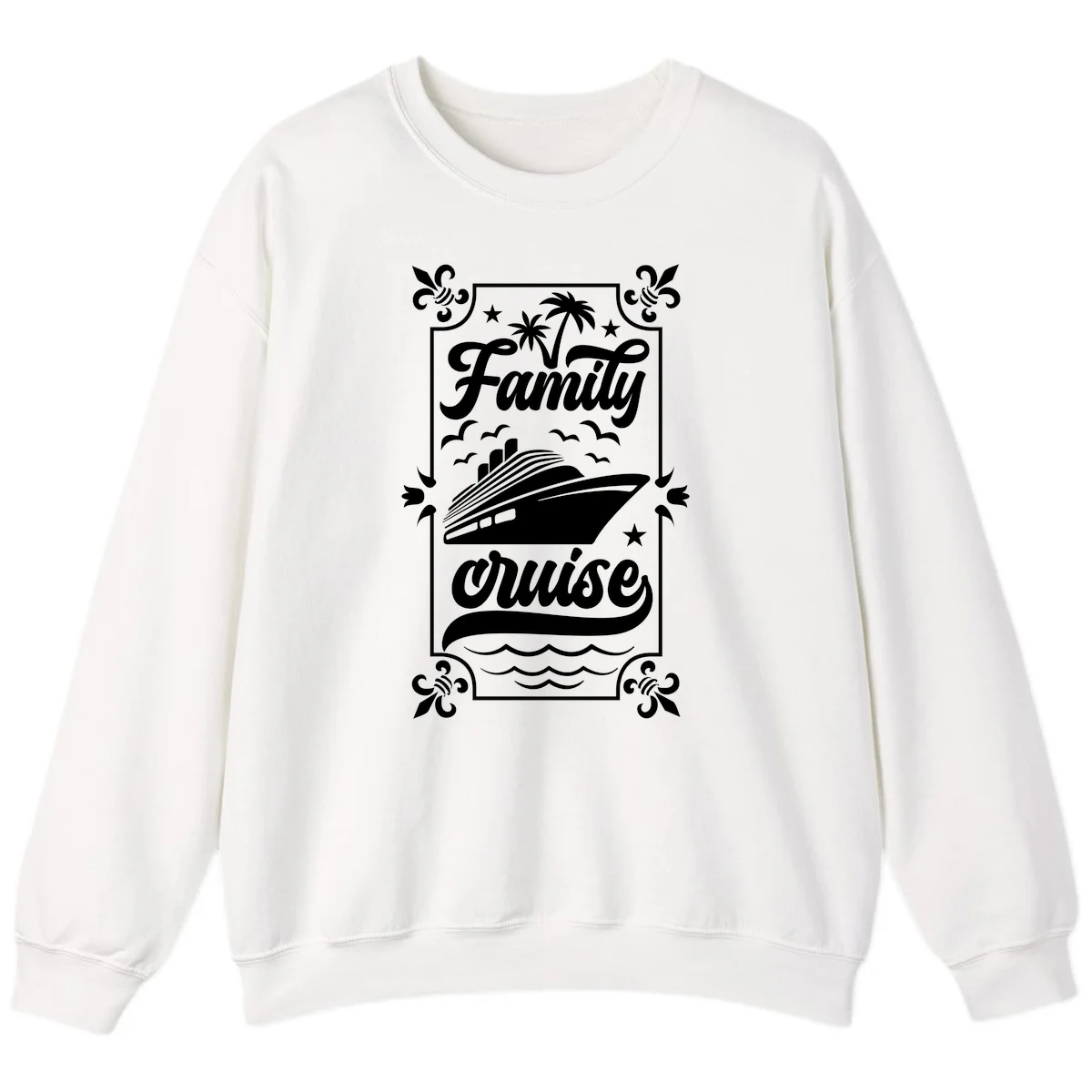 Family Cruise Getaway Crewneck Sweatshirt in White
