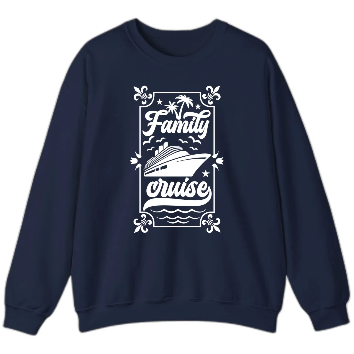 Family Cruise Getaway Crewneck Sweatshirt in Navy