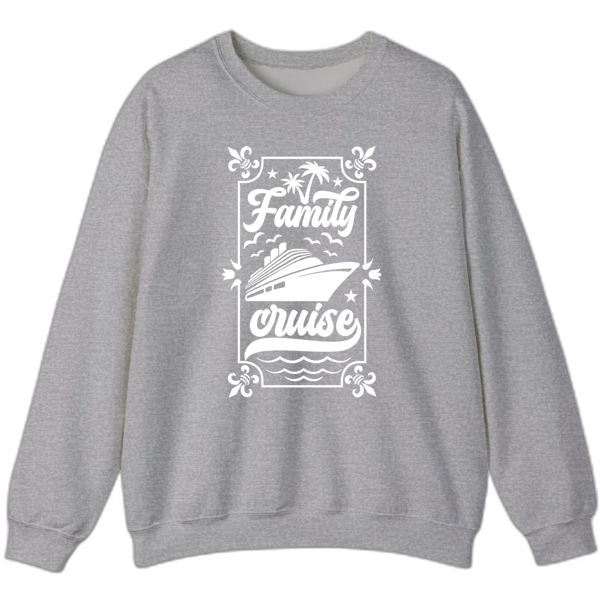 Family Cruise Getaway Crewneck Sweatshirt in Sport Grey