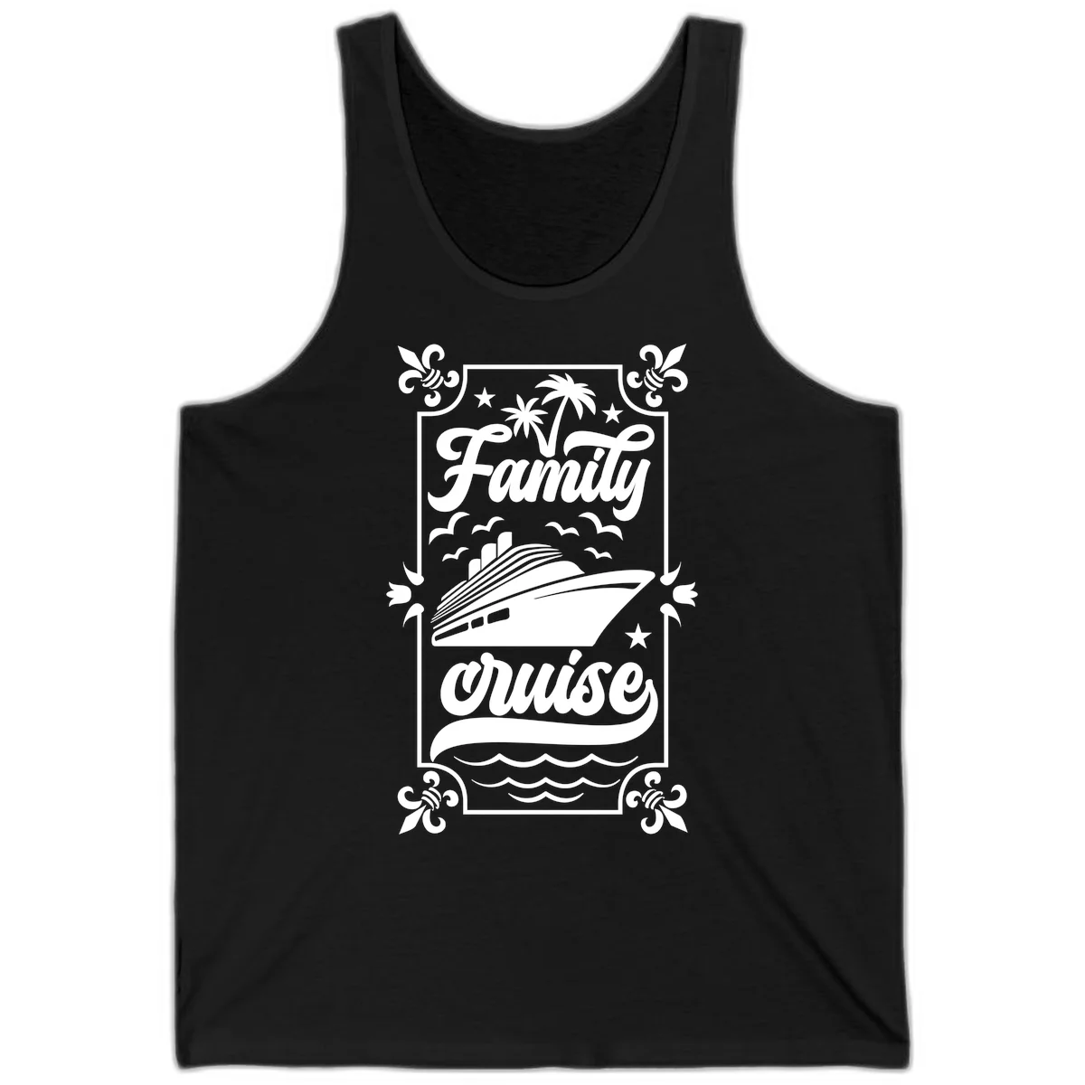 Family Cruise Getaway Unisex Tank Top in Black