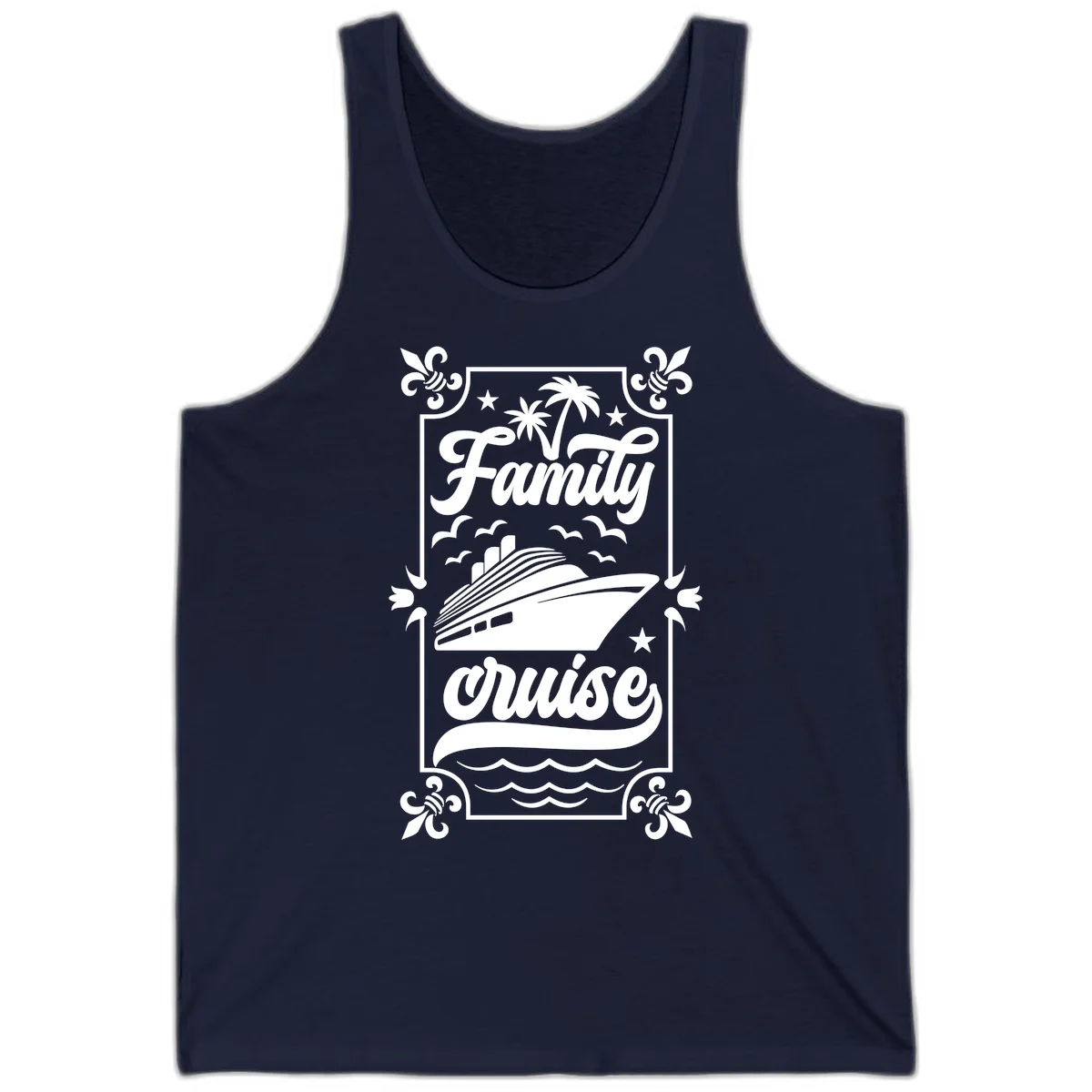 Family Cruise Getaway Unisex Tank Top in Navy