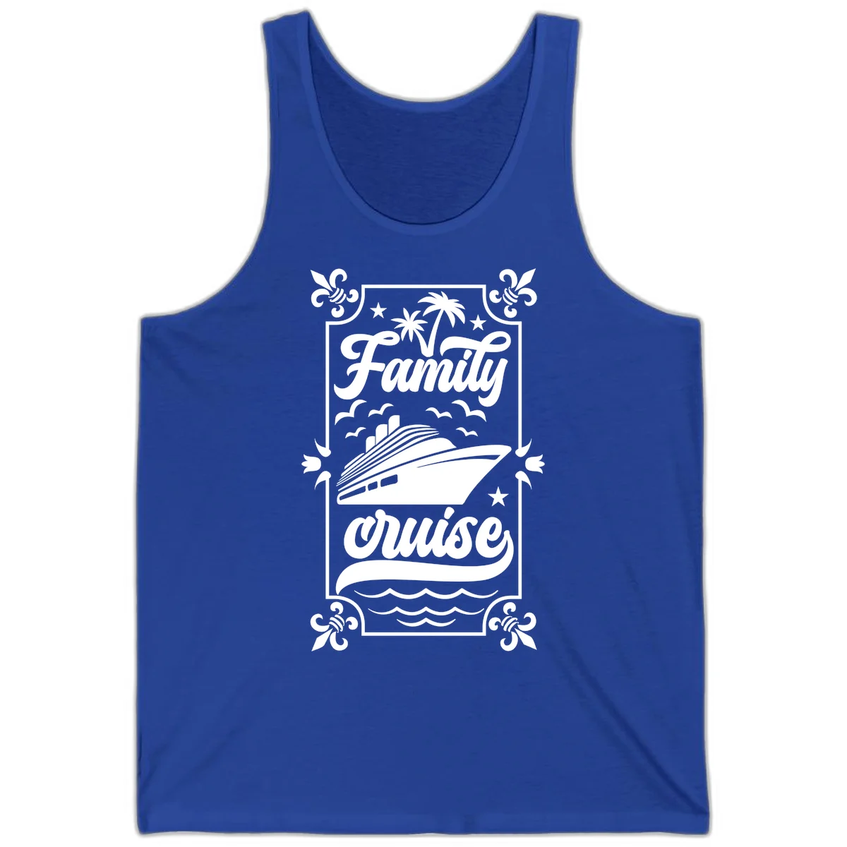 Family Cruise Getaway Unisex Tank Top in True Royal