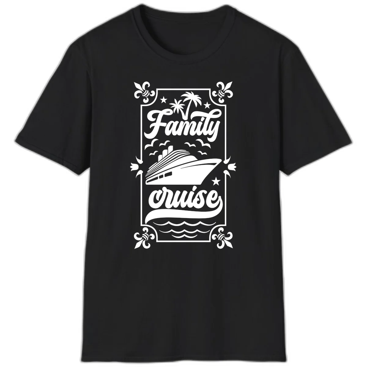 Family Cruise Getaway Vintage Group Travel T-Shirt in Black