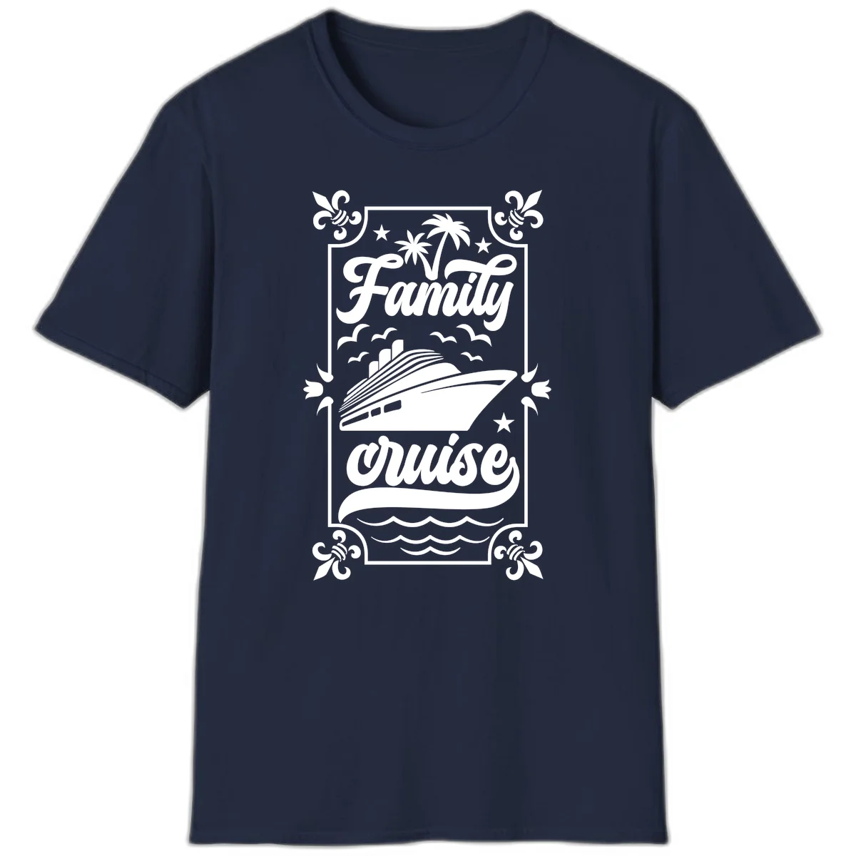 Family Cruise Getaway Vintage Group Travel T-Shirt in Navy