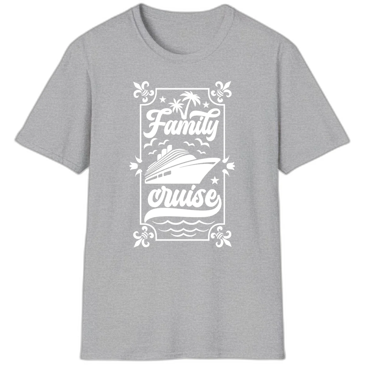 Family Cruise Getaway Vintage Group Travel T-Shirt in Sport Grey