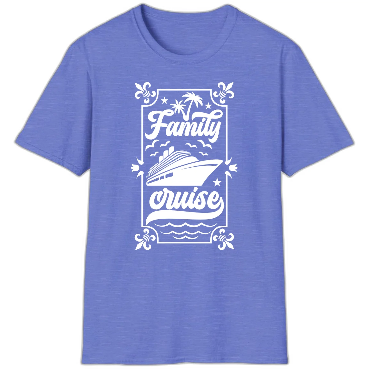 Family Cruise Getaway Vintage Group Travel T-Shirt in Heather Royal