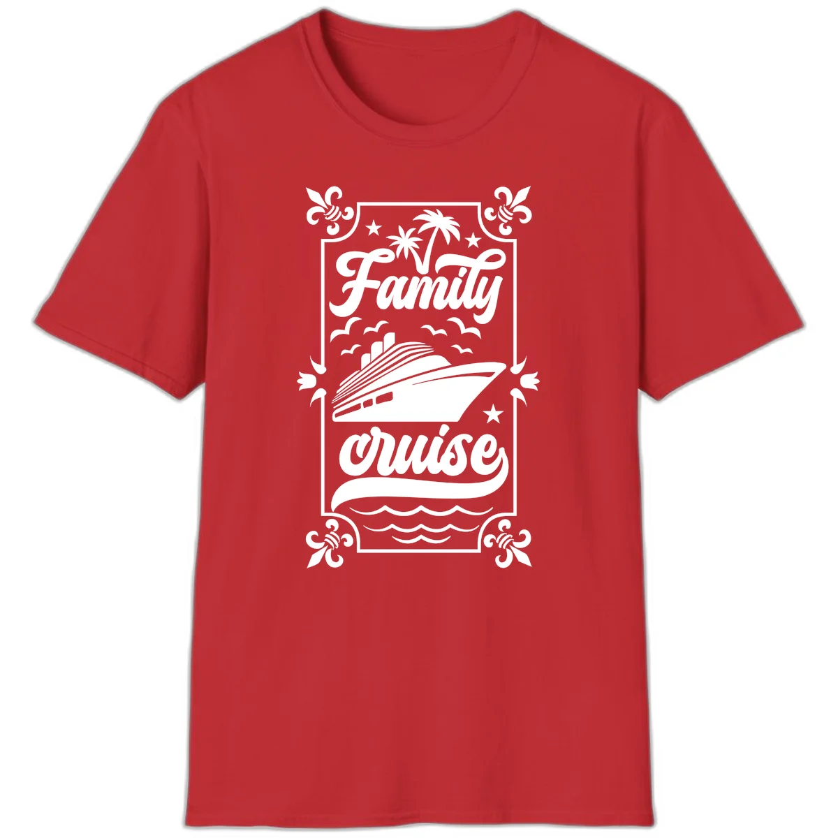 Family Cruise Getaway Vintage Group Travel T-Shirt in Red
