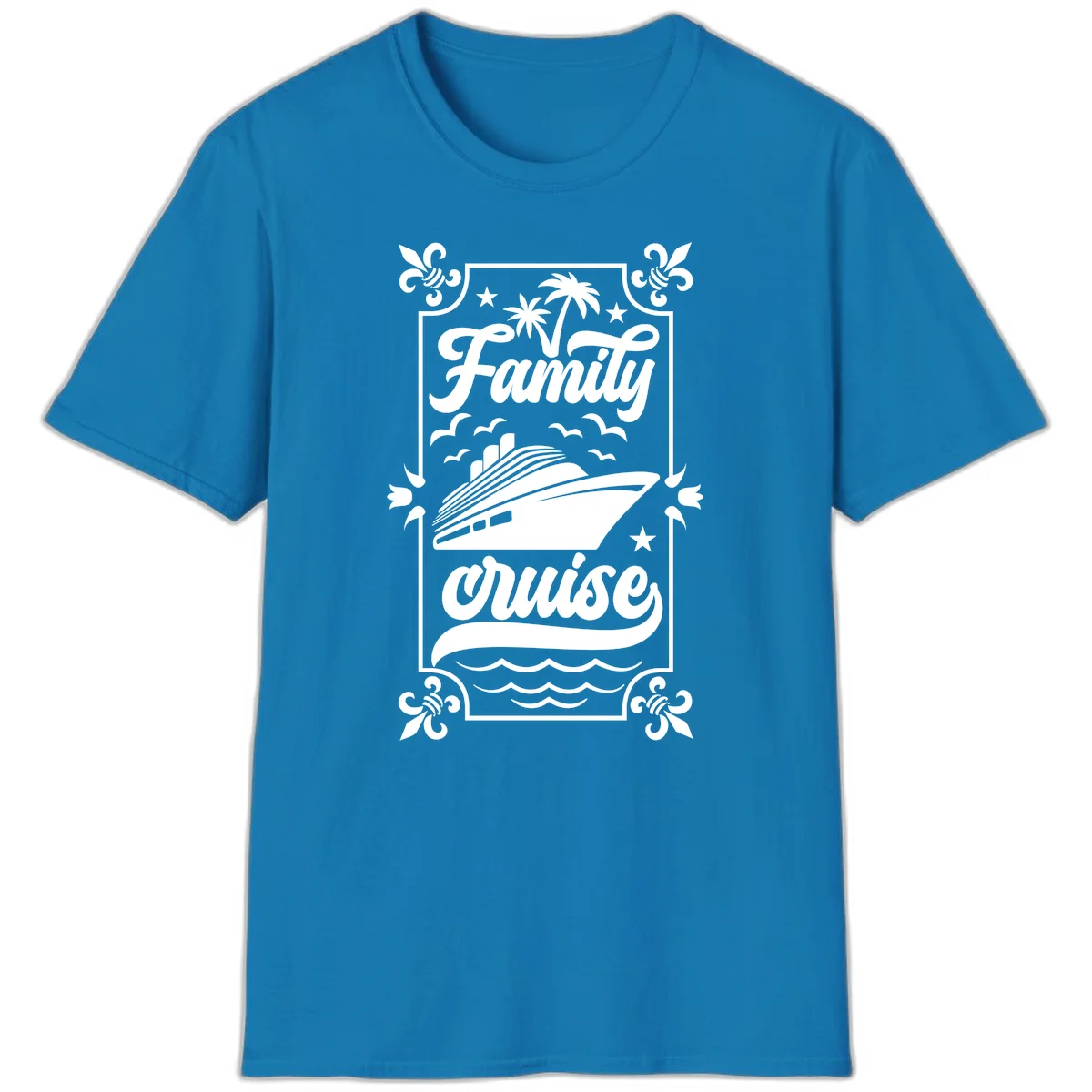 Family Cruise Getaway Vintage Group Travel T-Shirt in Sapphire