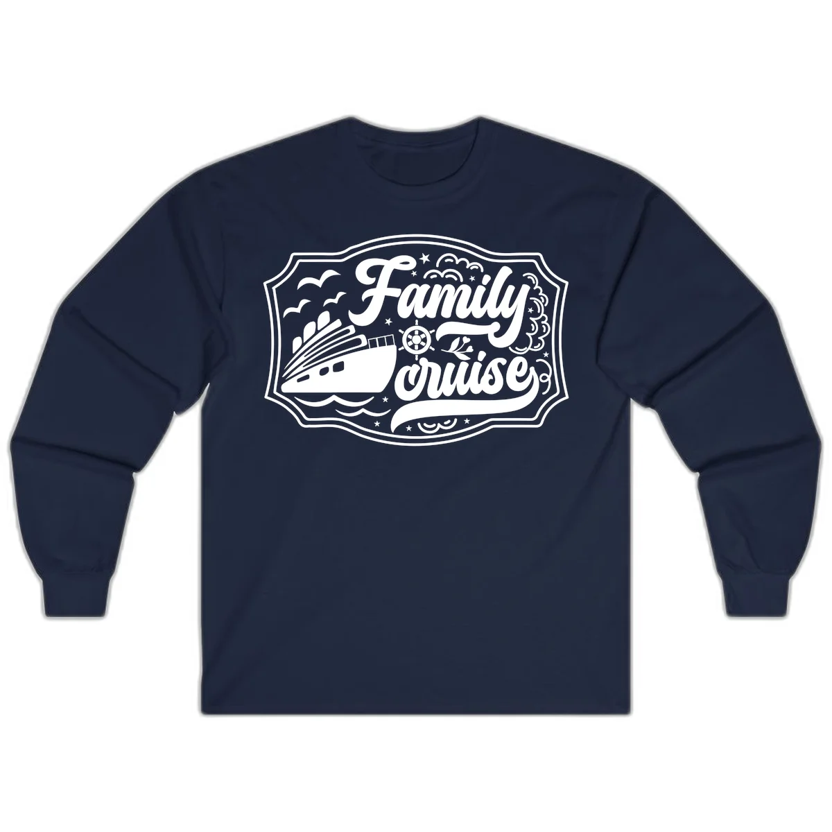 Family Cruise Vintage Badge Long Sleeve in Navy