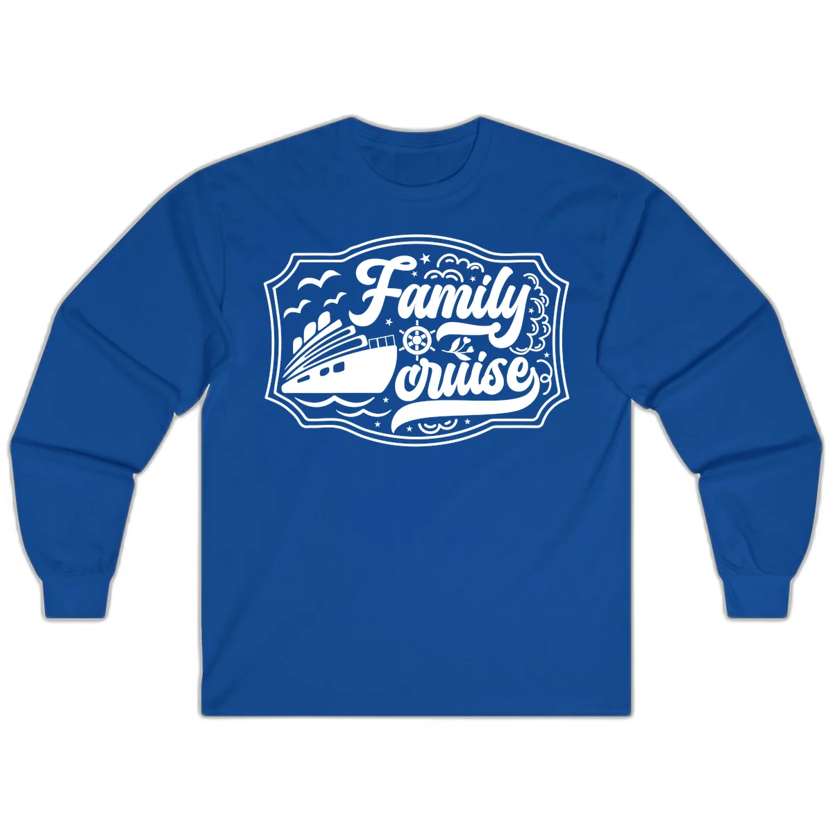 Family Cruise Vintage Badge Long Sleeve in Royal
