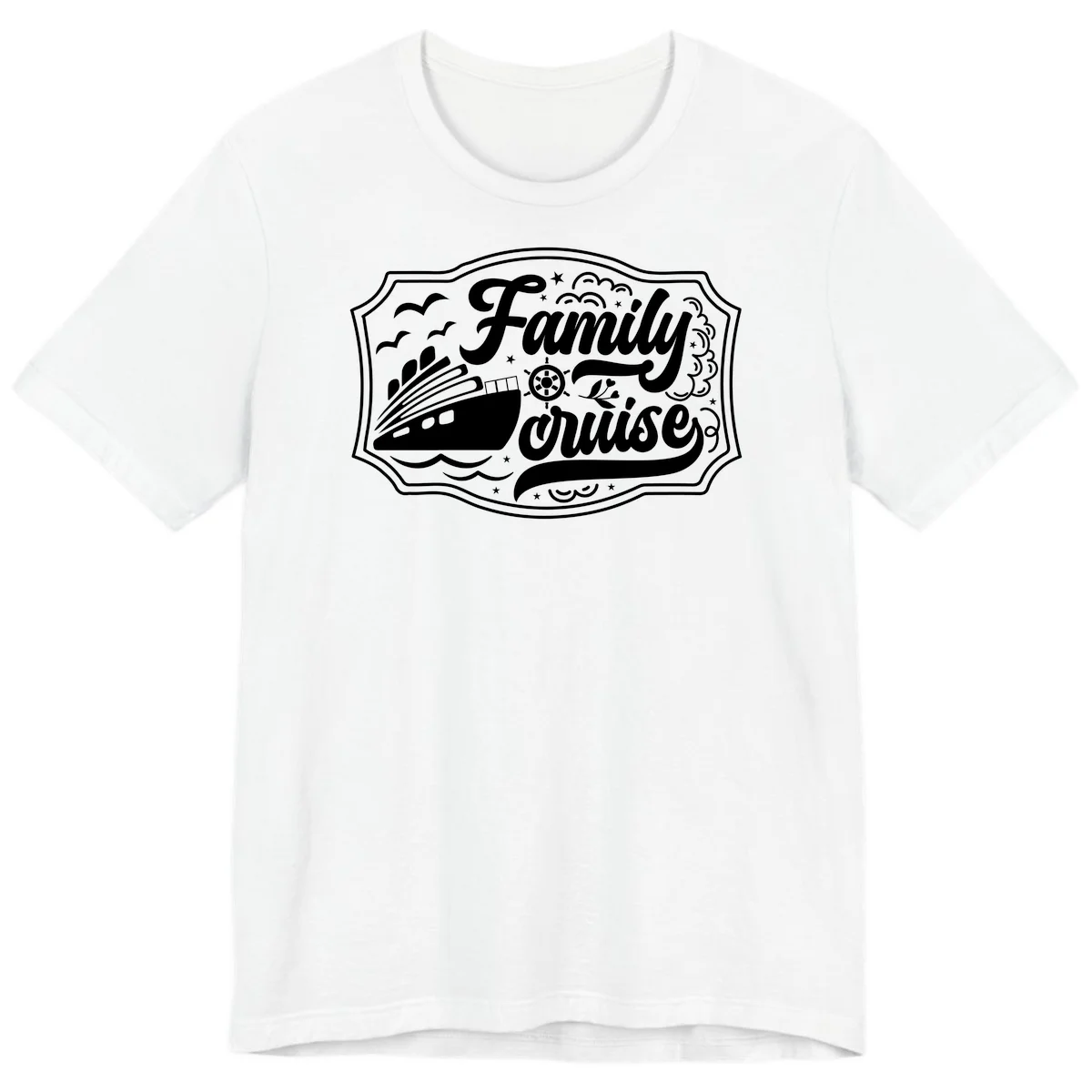 Family Cruise Vintage Badge Premium T-Shirt in White