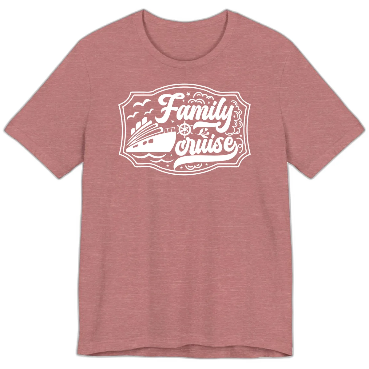 Family Cruise Vintage Badge Premium T-Shirt in Heather Mauve