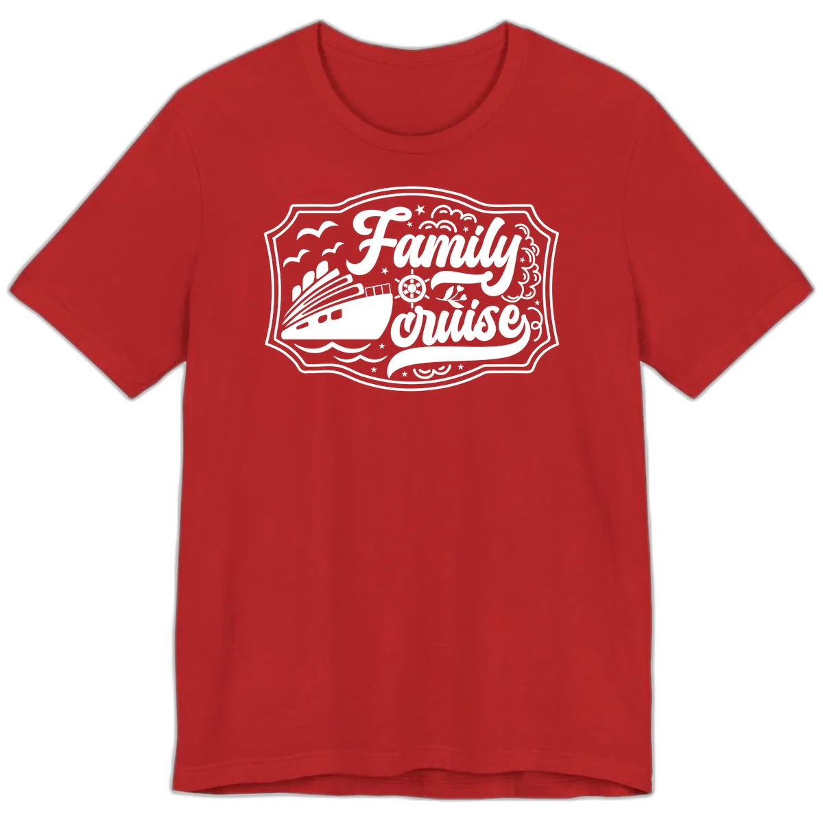 Family Cruise Vintage Badge Premium T-Shirt in Red