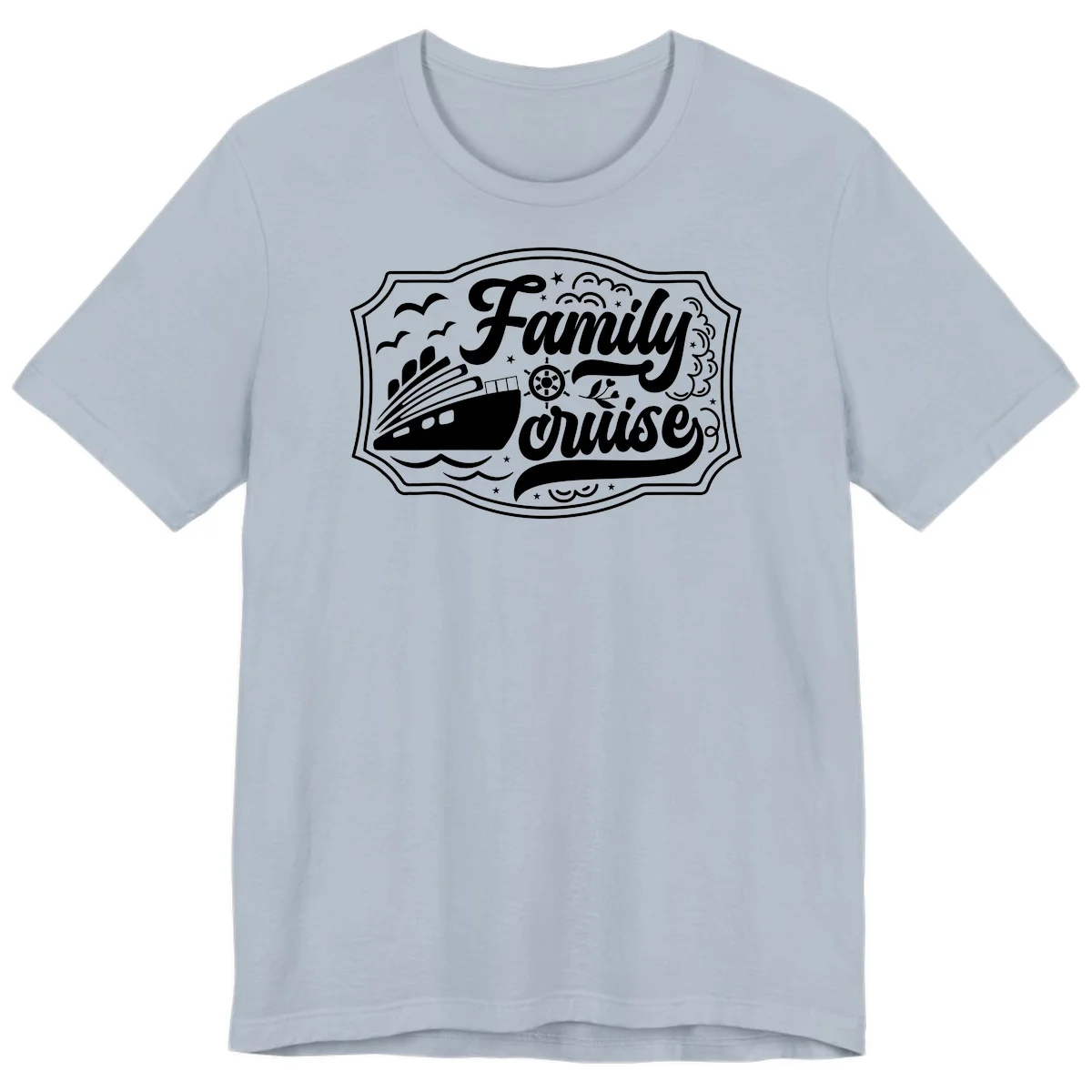 Family Cruise Vintage Badge Premium T-Shirt in Light Blue