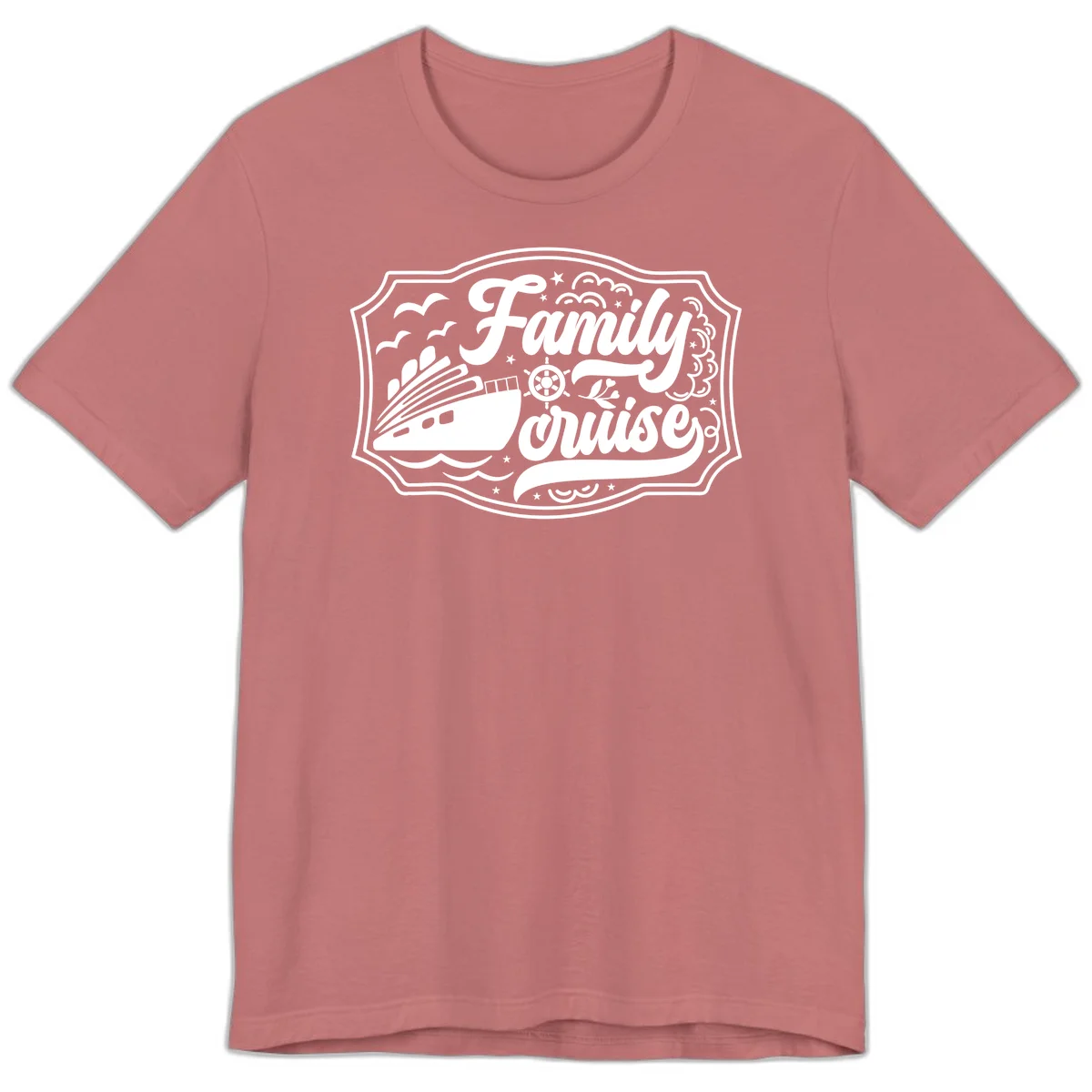 Family Cruise Vintage Badge Premium T-Shirt in Mauve