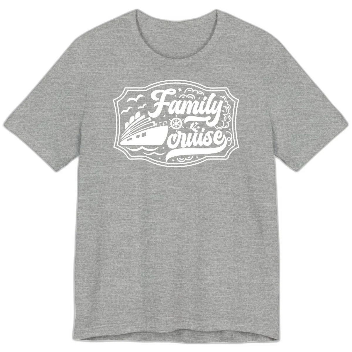 Family Cruise Vintage Badge Premium T-Shirt in Athletic Heather