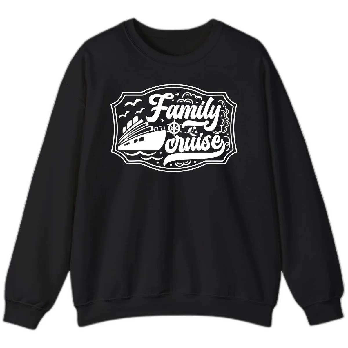 Family Cruise Vintage Badge Sweatshirt in Black