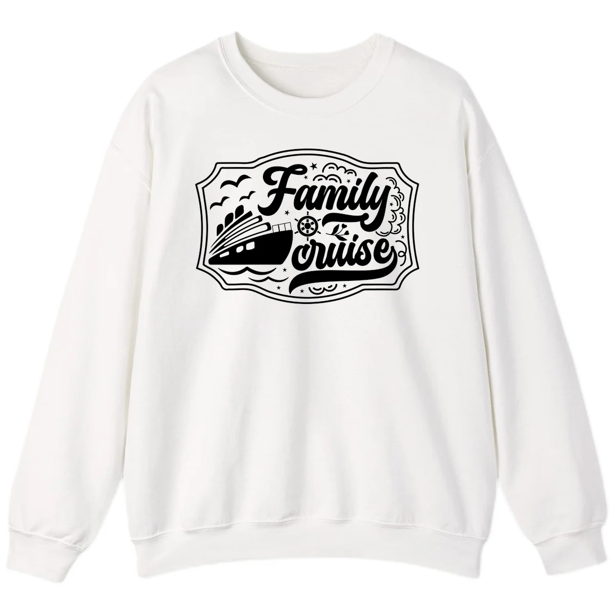 Family Cruise Vintage Badge Sweatshirt in White