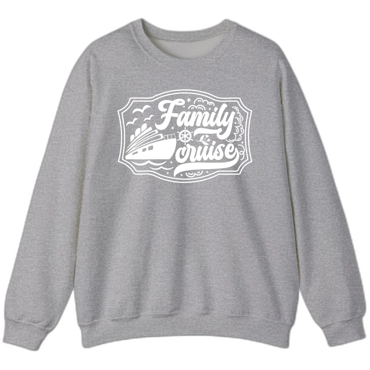 Family Cruise Vintage Badge Sweatshirt in Sport Grey