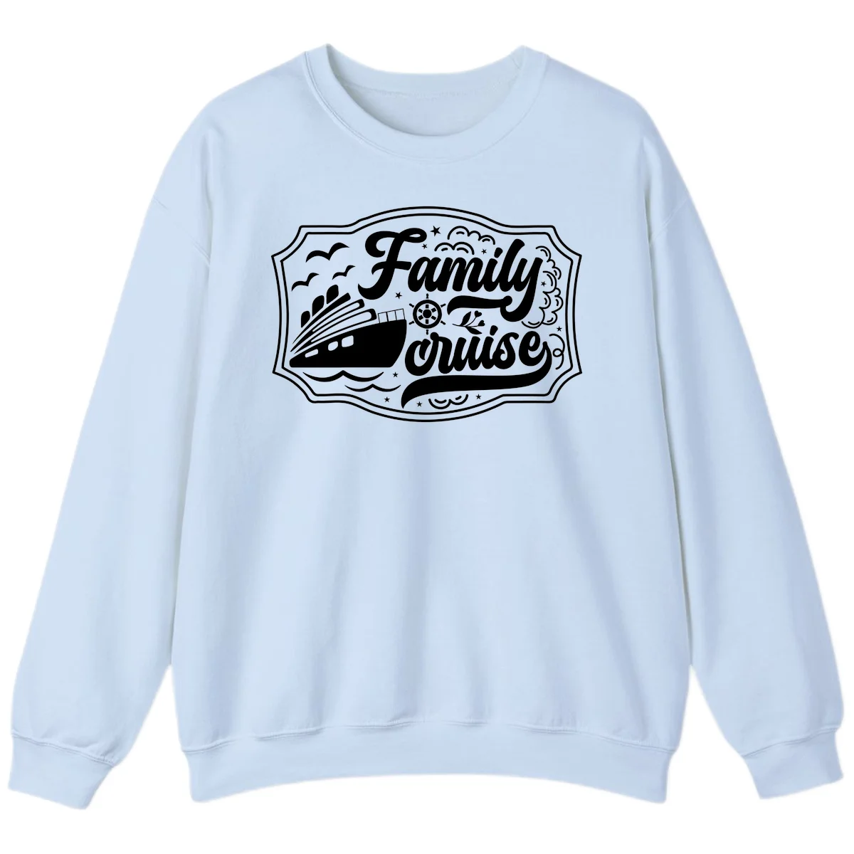 Family Cruise Vintage Badge Sweatshirt in Light Blue
