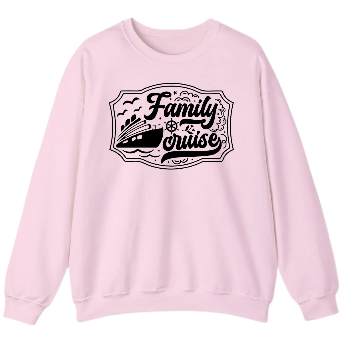 Family Cruise Vintage Badge Sweatshirt in Light Pink