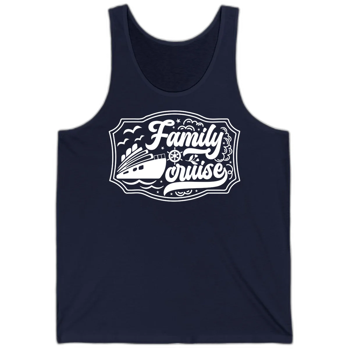 Family Cruise Vintage Badge Tank in Navy