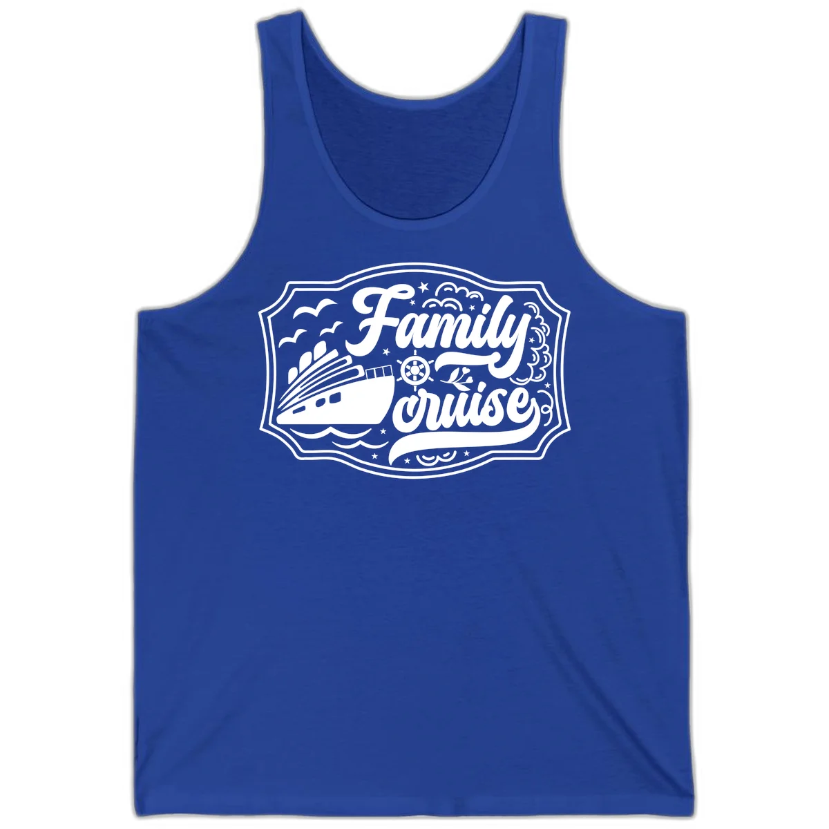 Family Cruise Vintage Badge Tank in True Royal