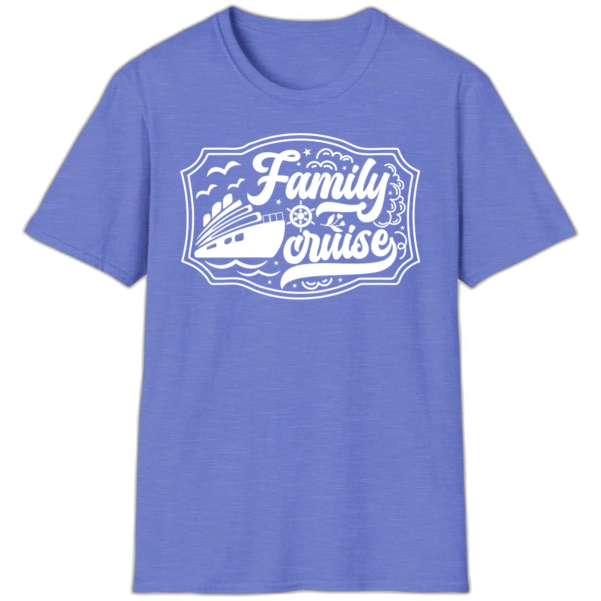 Family Cruise Vintage Badge T-Shirt in Heather Royal