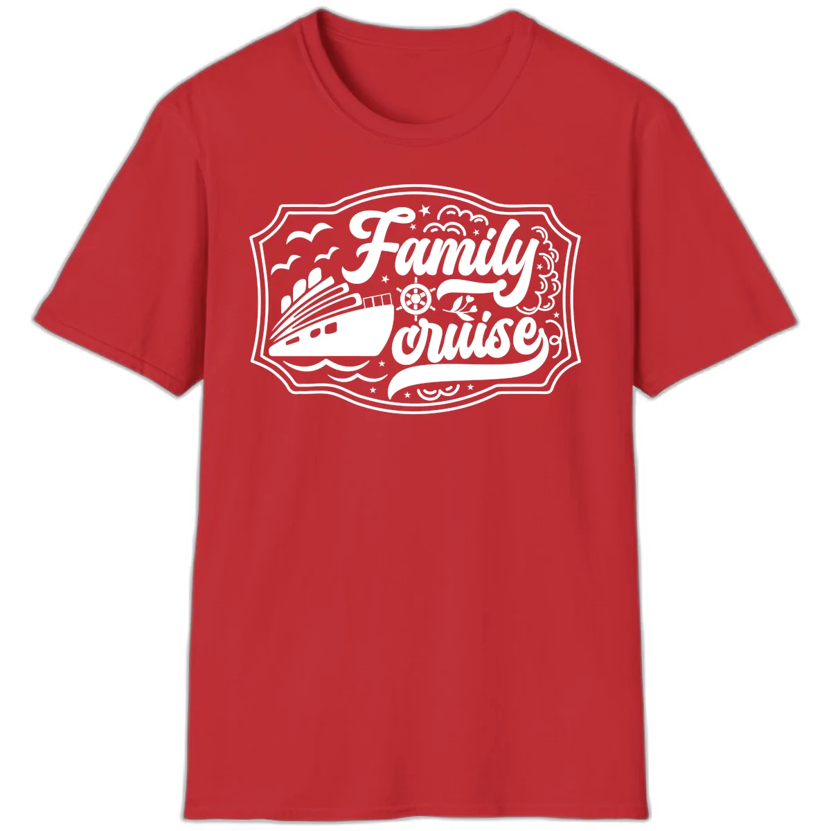 Family Cruise Vintage Badge T-Shirt in Red