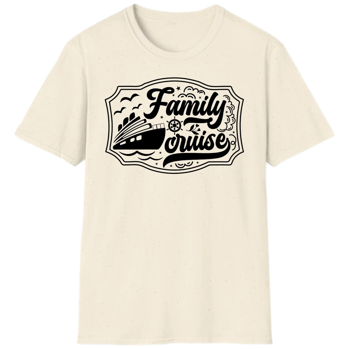 Family Cruise Vintage Badge T-Shirt in Natural