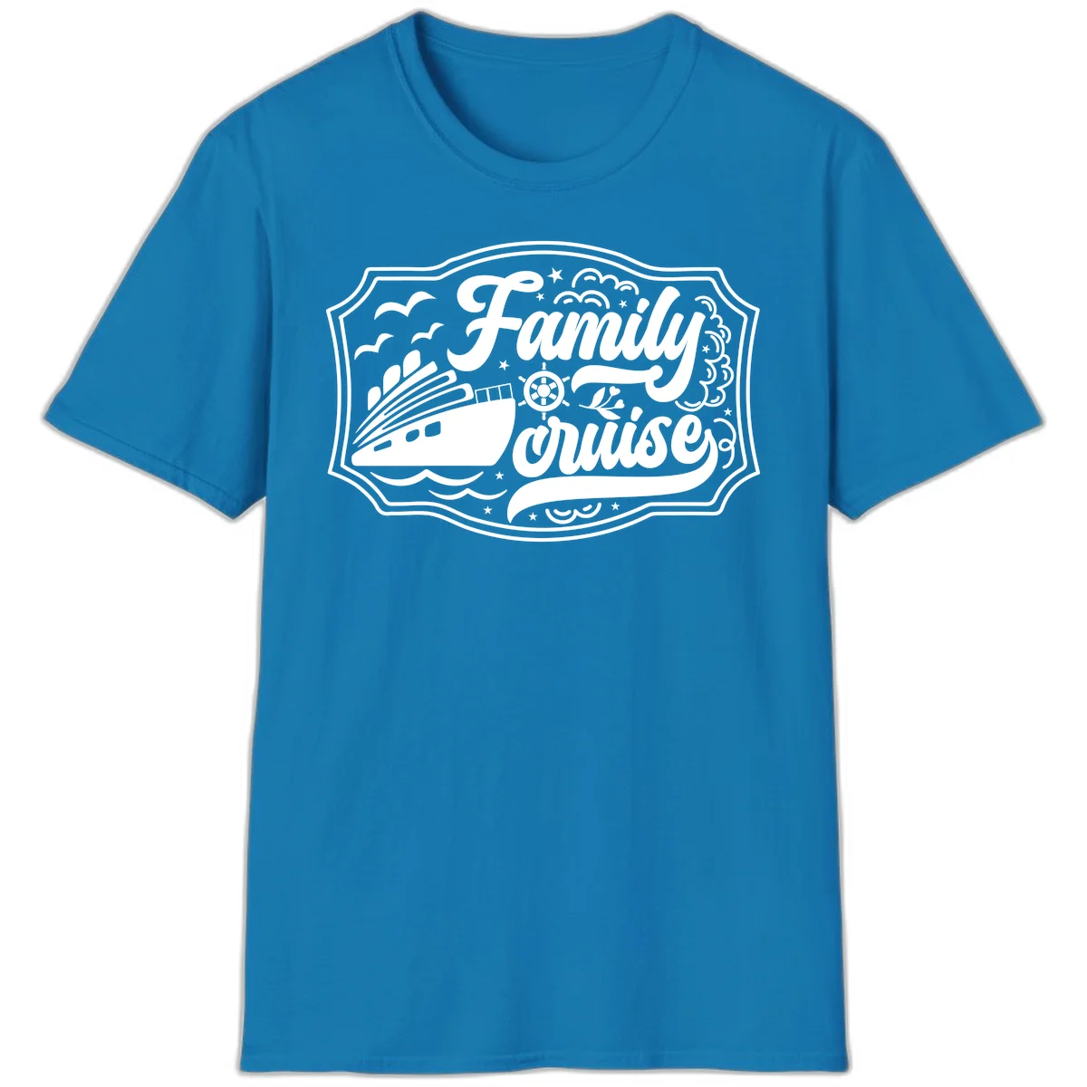 Family Cruise Vintage Badge T-Shirt in Sapphire