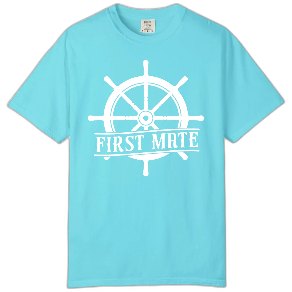 First Mate Ship's Wheel Comfort Color in Lagoon Blue