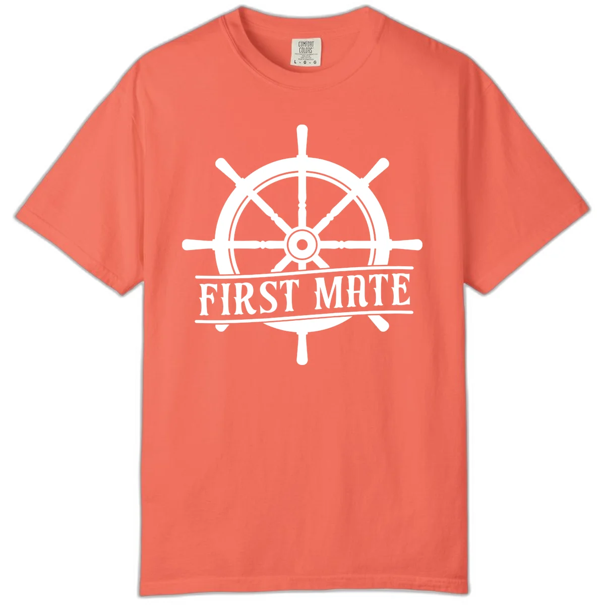 First Mate Ship's Wheel Comfort Color in Bright Salmon