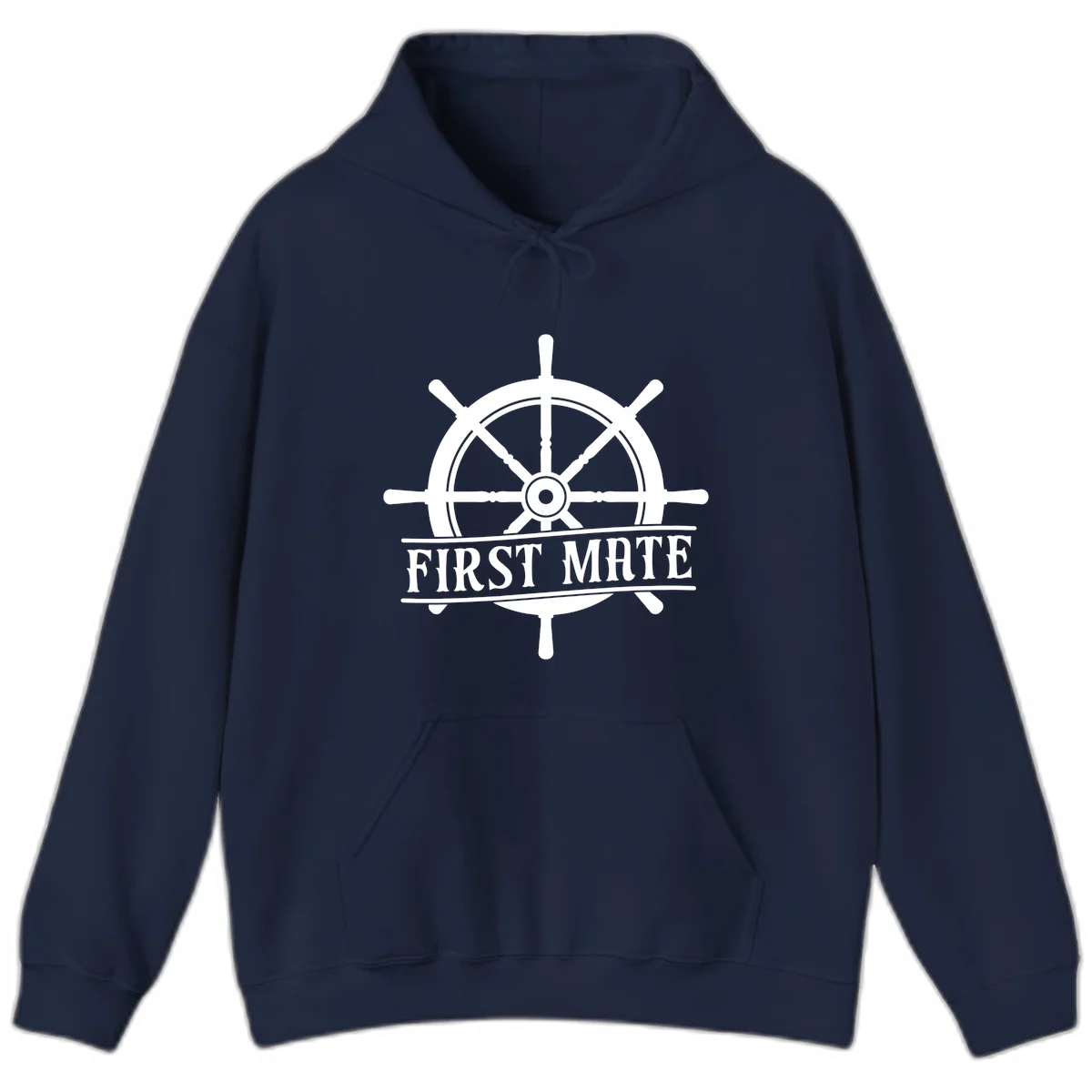 First Mate Ship's Wheel Hoodie in Navy
