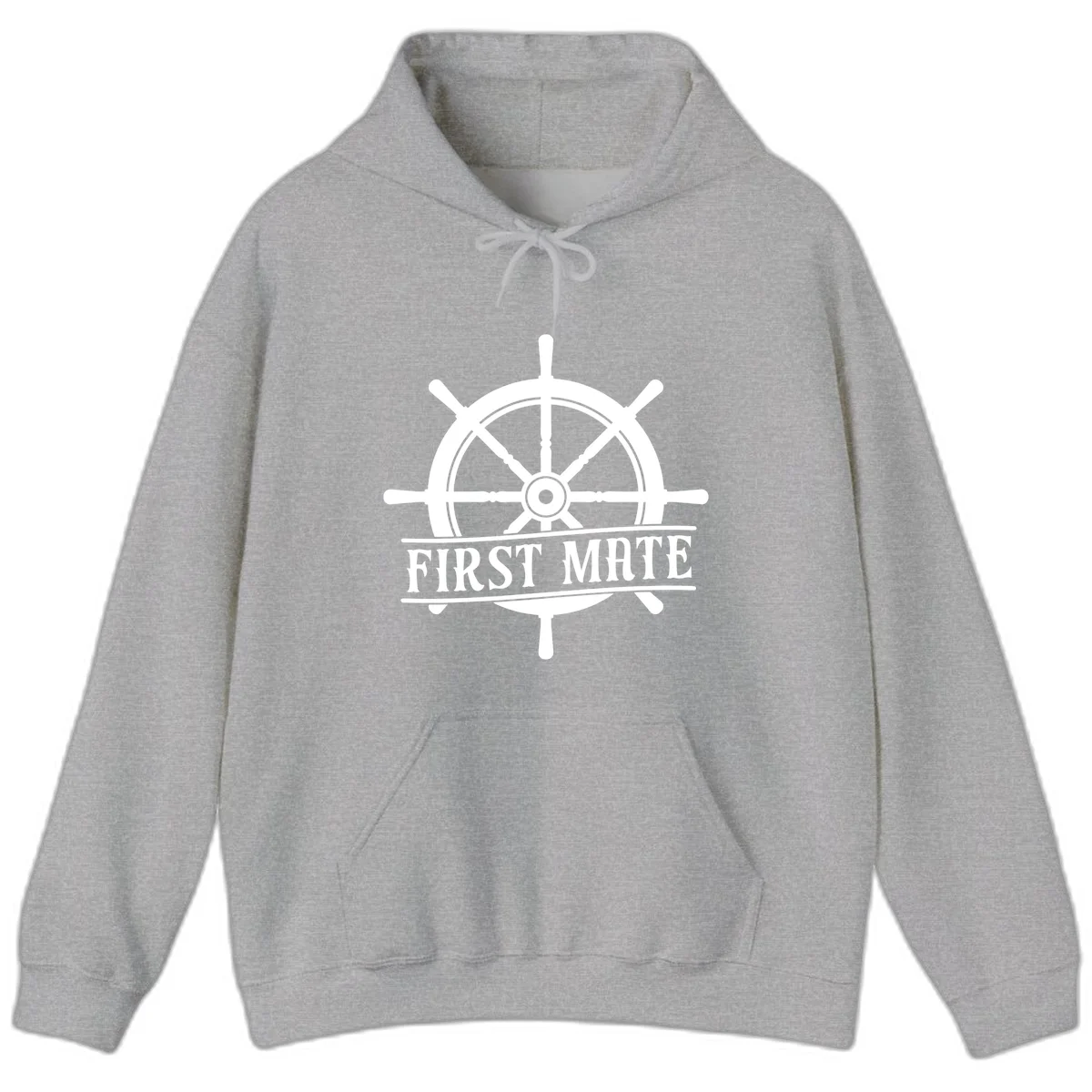 First Mate Ship's Wheel Hoodie in Sport Grey