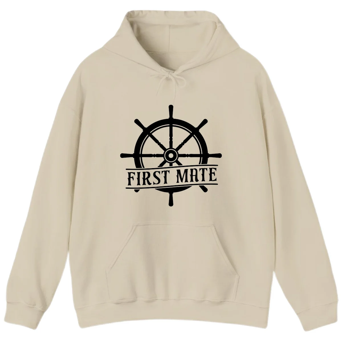 First Mate Ship's Wheel Hoodie in Sand