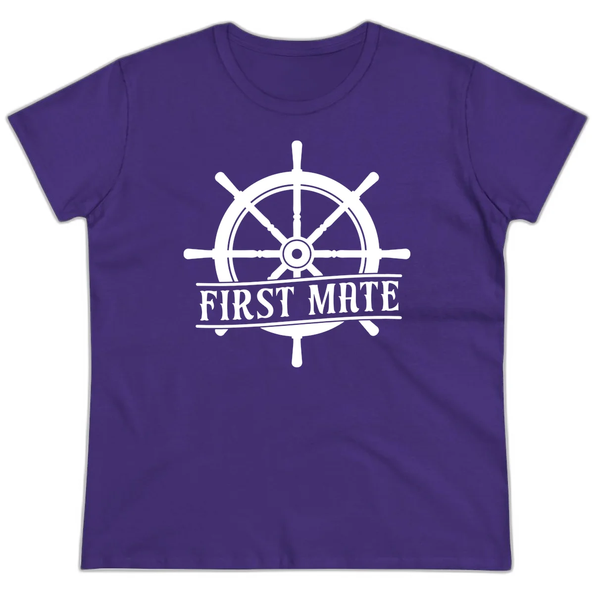 First Mate Ship's Wheel Ladies Tee in Purple